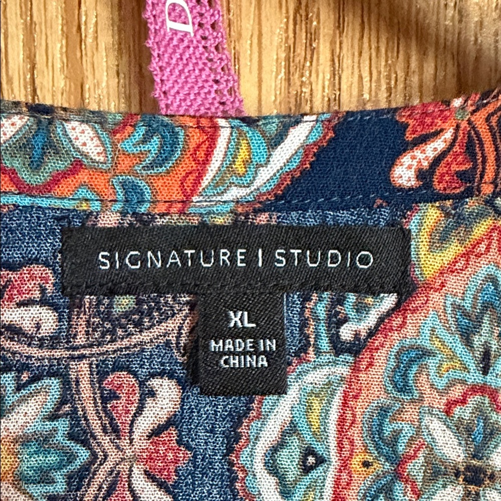 Signature Studio Multicolor Patterned Blouse - Picture 5 of 7